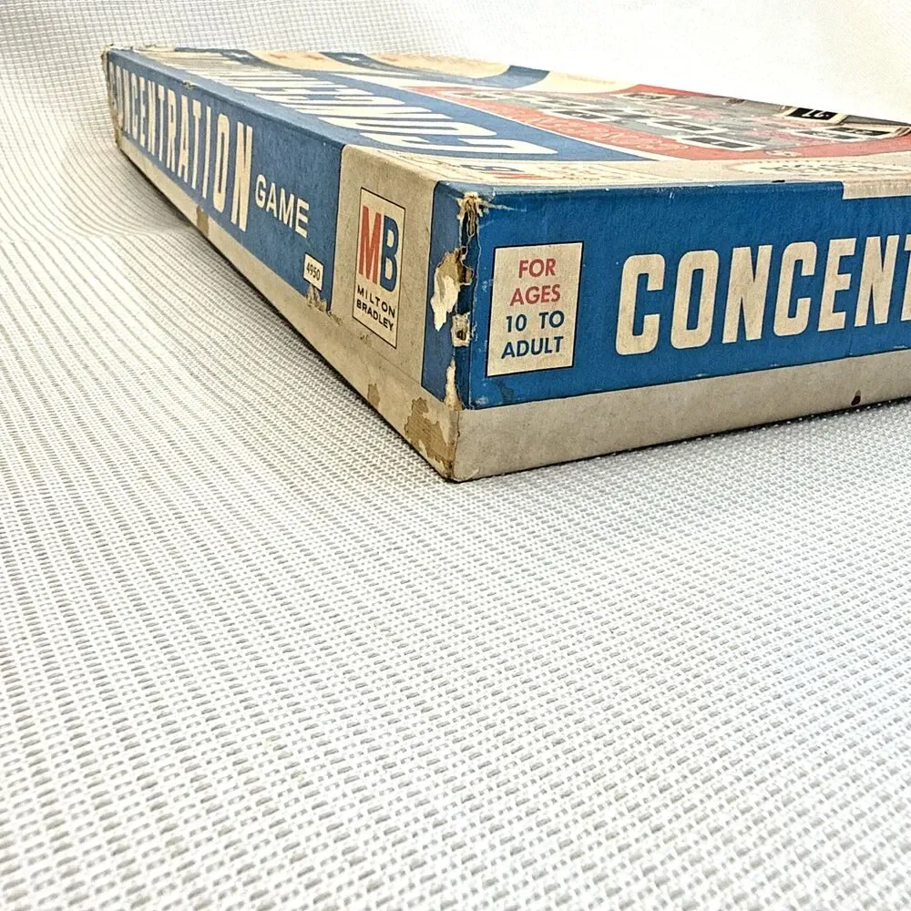 Vintage 1964 Concentration Board Game 8th Edition Milton Bradley No. 4950 USA